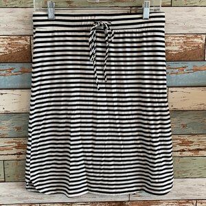 OVI Black/Off White Striped Stretch Pencil Skirt S